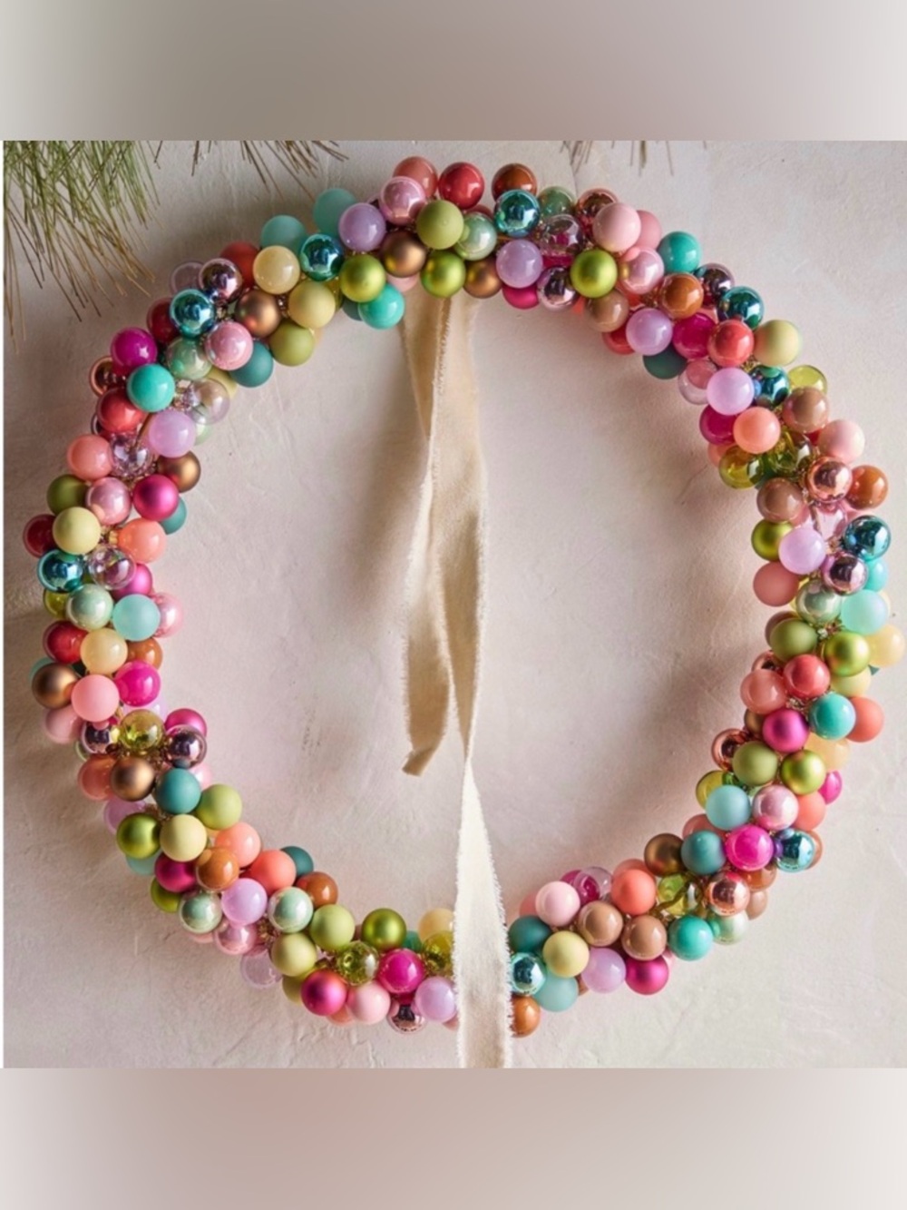 Terrain 18” Magically Colorful Mini Glass Ornaments Wreath New